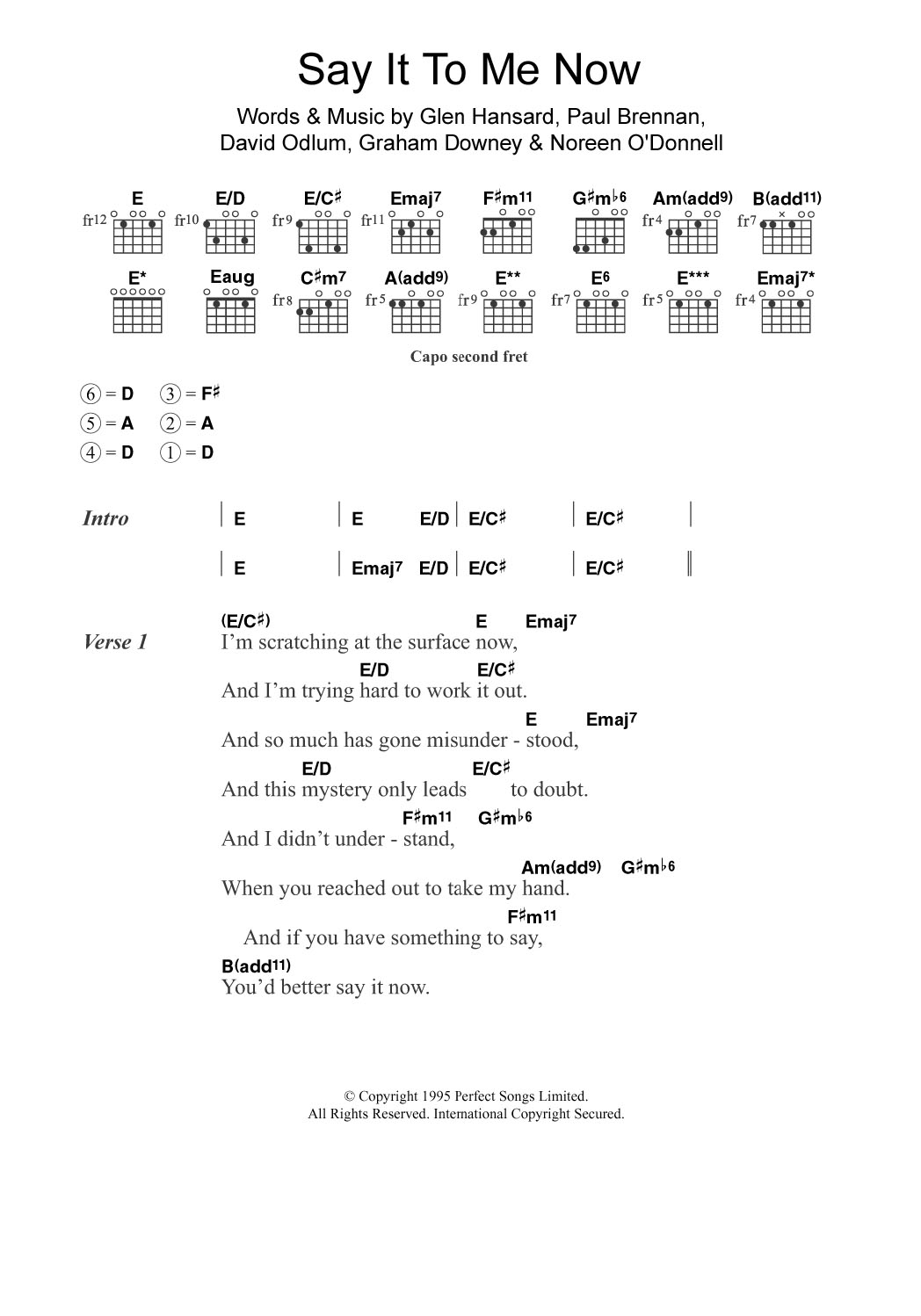 Produktgalerie: Seite 1 von 1 Say It To Me Now (from Once), Glen Hansard, Gitarre