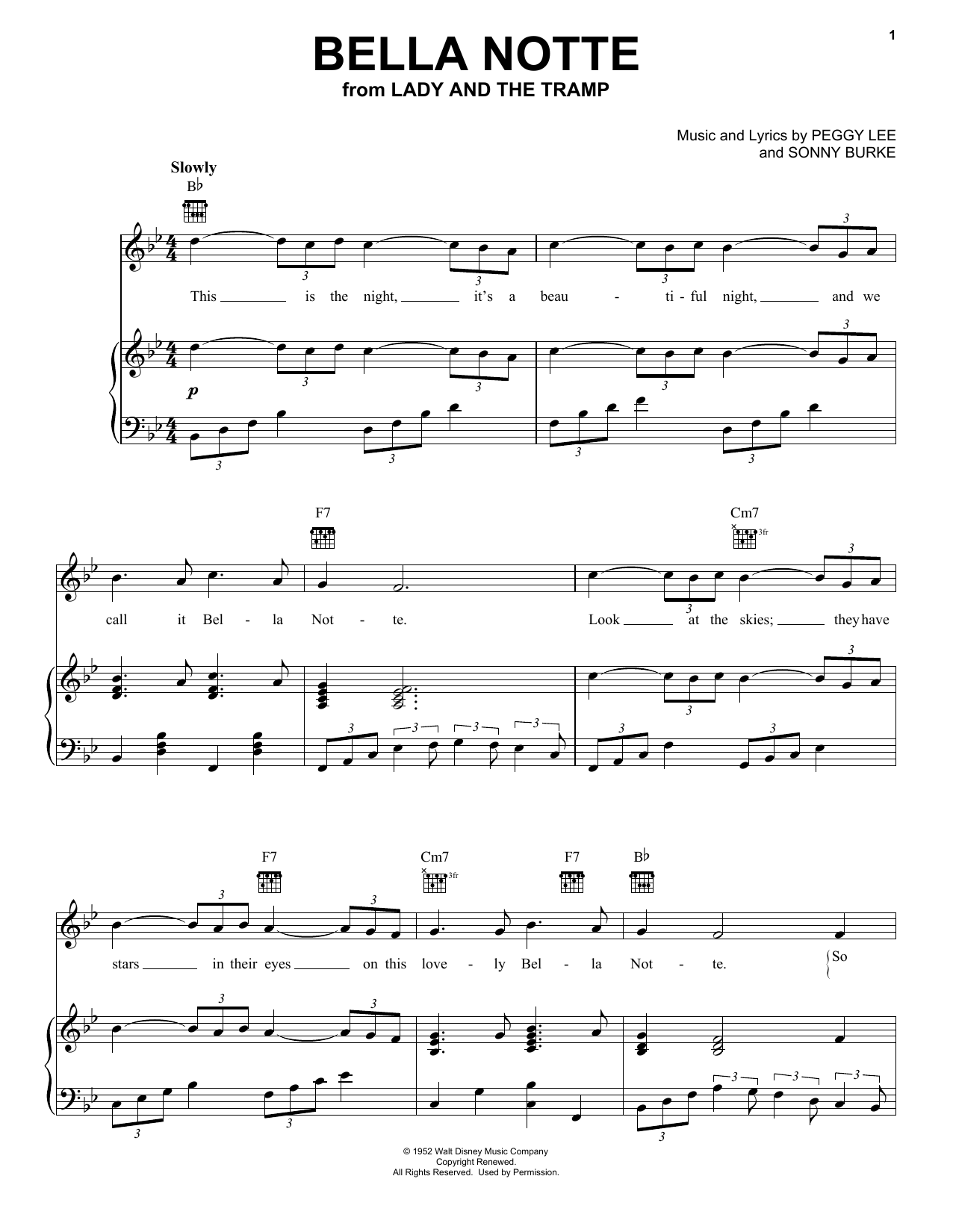 Produktbild zu: Bella Notte (This Is The Night) (from Lady And The Tramp)