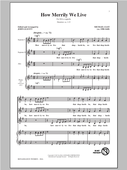 Produktgalerie: Seite 1 von 1 How Merrily We Live, John Leavitt, Chor