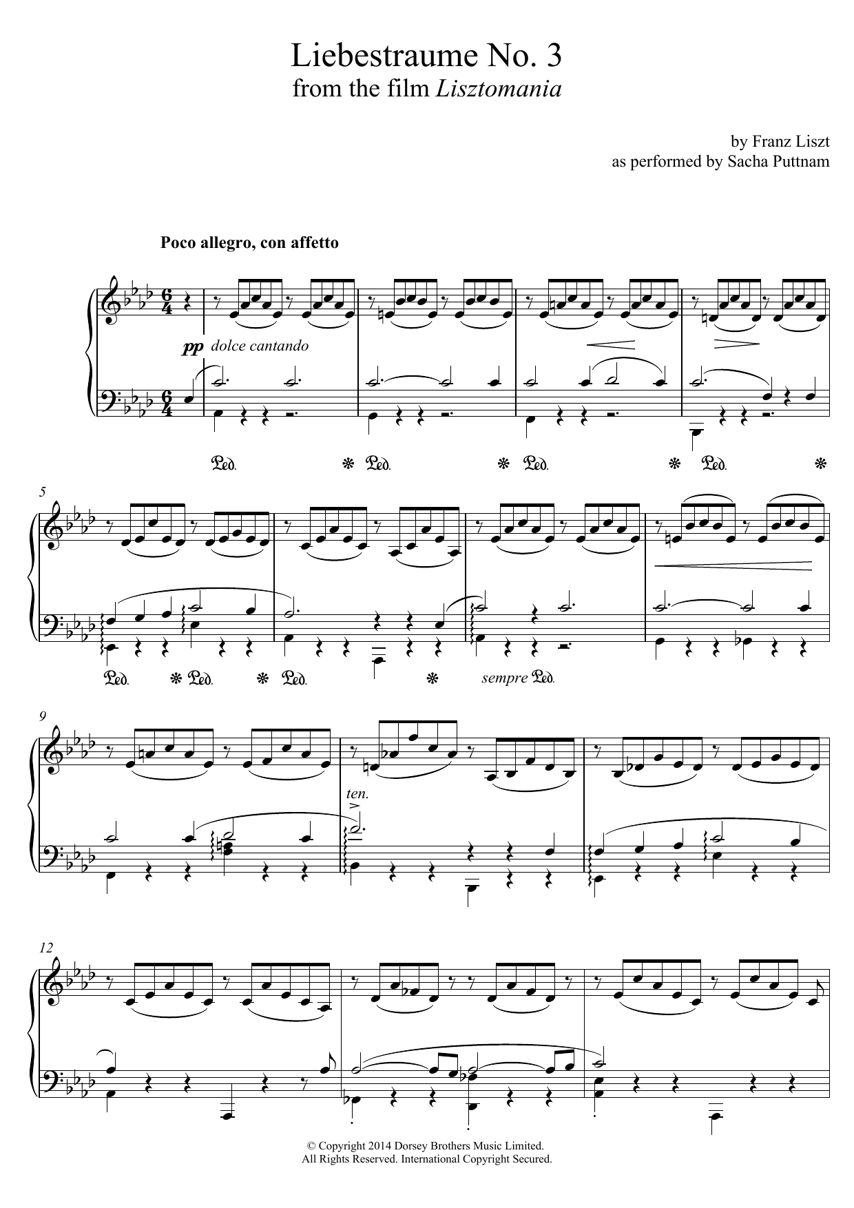 Product picture to: Liebestraume: Notturno No.3 In A Flat: O Lieb, So Lang Du Lieben... (as performed by Sacha Puttnam)