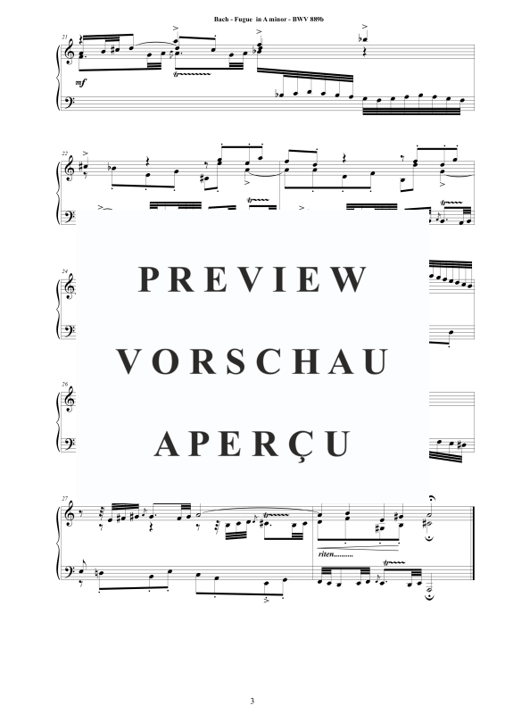 Produktgalerie: Seite 4 von 4 Fuge A-Moll BWV 889b, , Klavier Solo