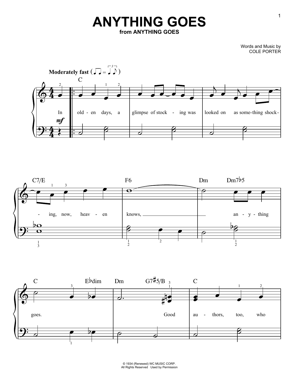 Produktgalerie: Seite 1 von 1 Anything Goes, Cole Porter, Klavier