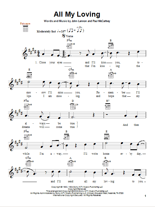 Product gallery: Page 1 of 1 All My Loving, The Beatles