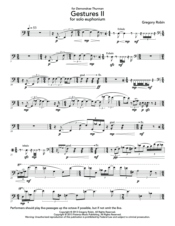 Product gallery: Page 1 of 8 Gestures II, , (Euphonium Solo)