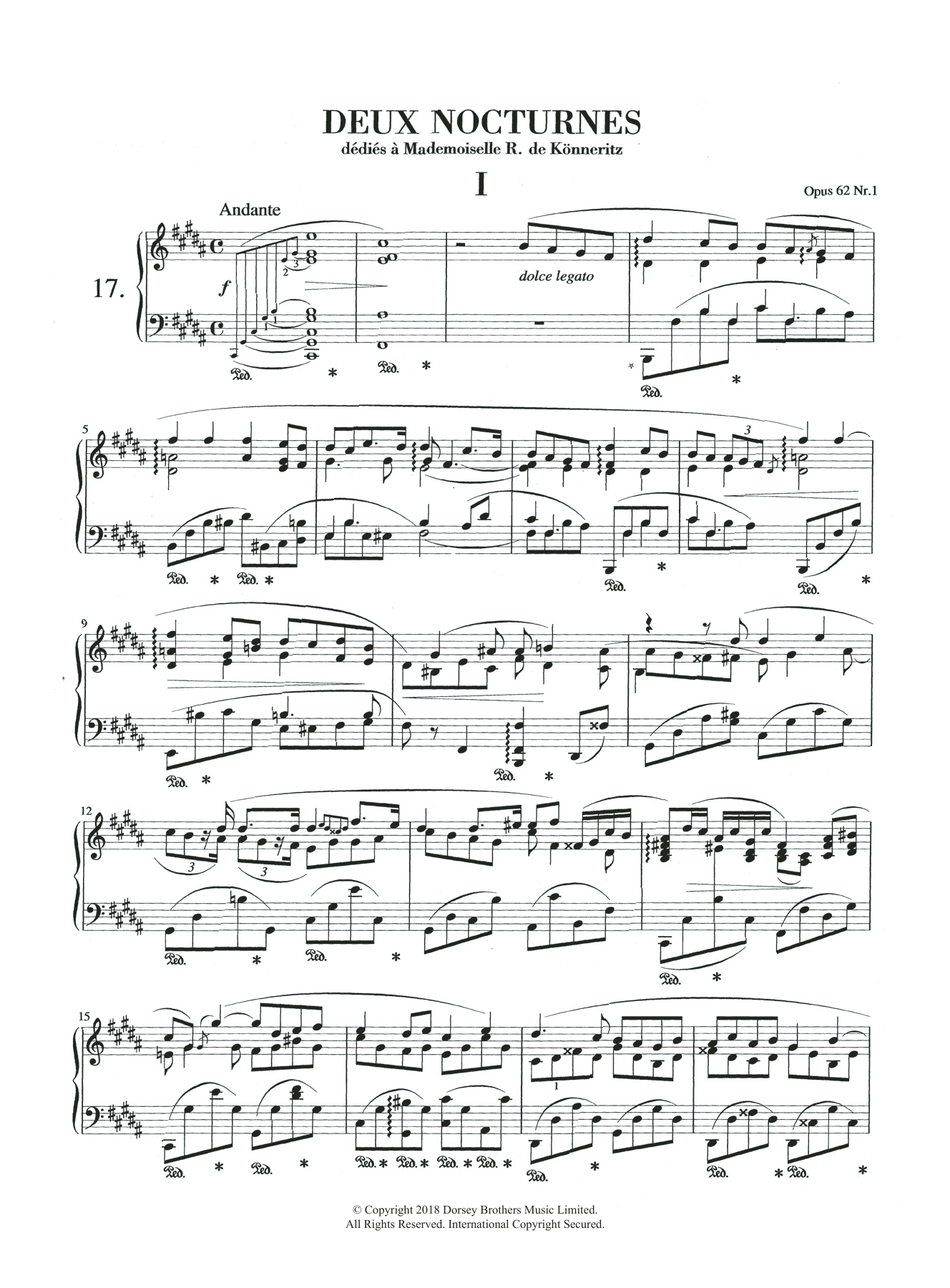 Product picture to: Nocturne in B Major, Op.62, No.1