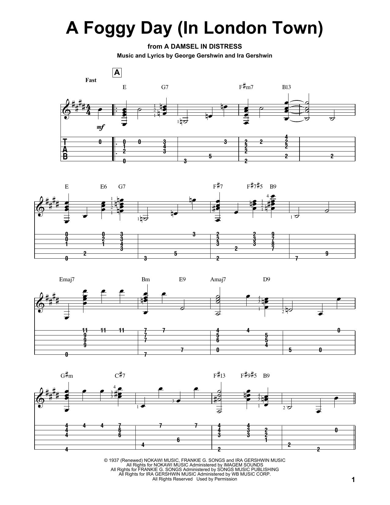 Product gallery: Page 1 of 1 A Foggy Day (In London Town), George Gershwin