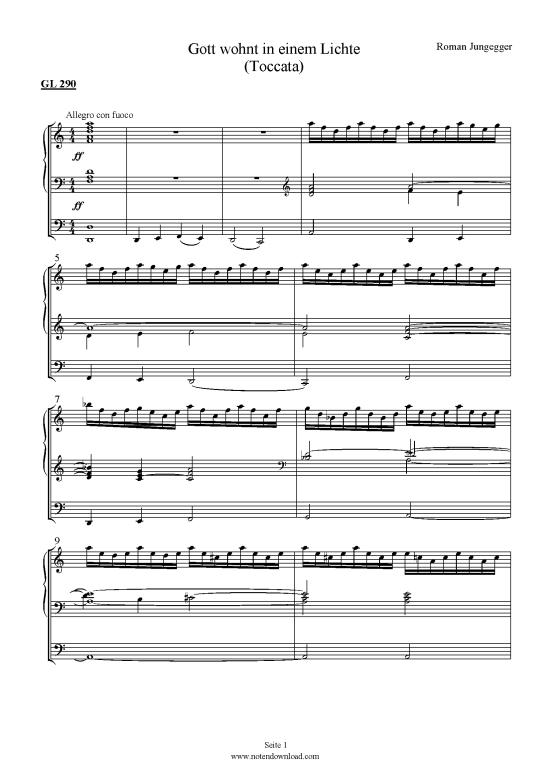 Product picture to: Gott wohnt in einem Lichte (Toccata) Dr. Roman Jungegger