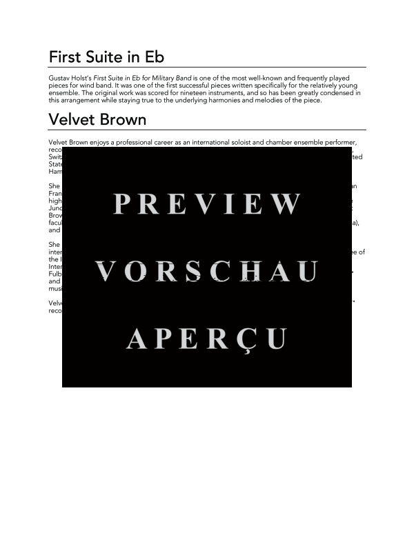 Produktgalerie: Seite 4 von 11 First Suite in E-flat, , (Blechbläser Quintett)