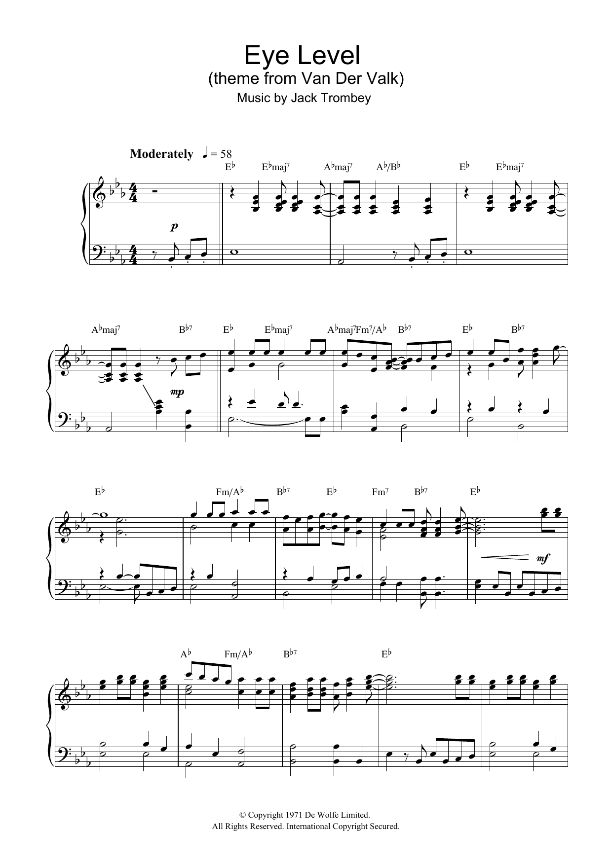 Produktbild zu: Eye Level (theme from Van Der Valk)