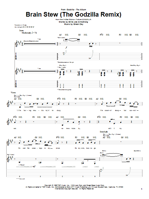 Product gallery: Page 1 of 1 Brain Stew (The Godzilla Remix), Green Day