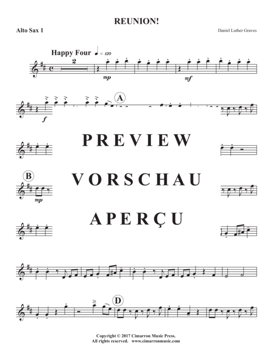 Product gallery: Page 7 of 16 Reunion! , , (Saxophone Quintet AATTB)