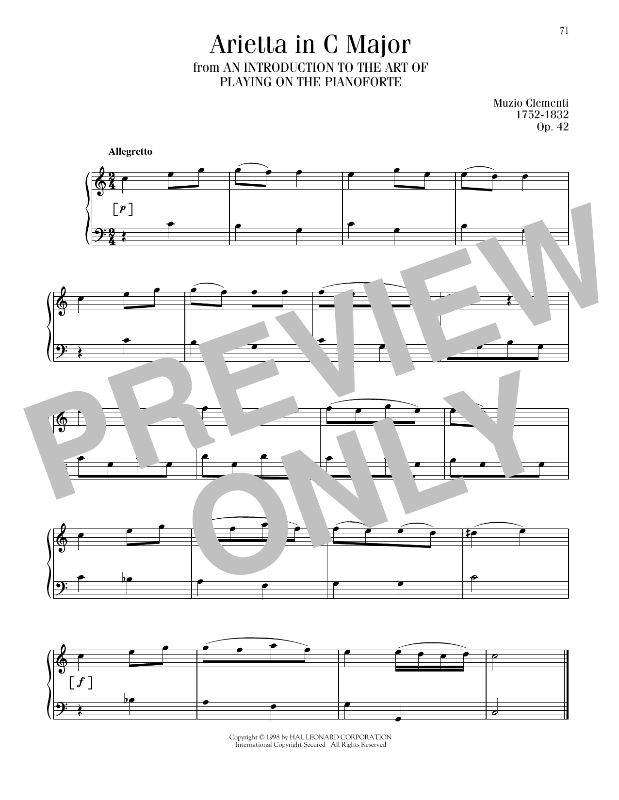 Product picture to: Arietta In C Major