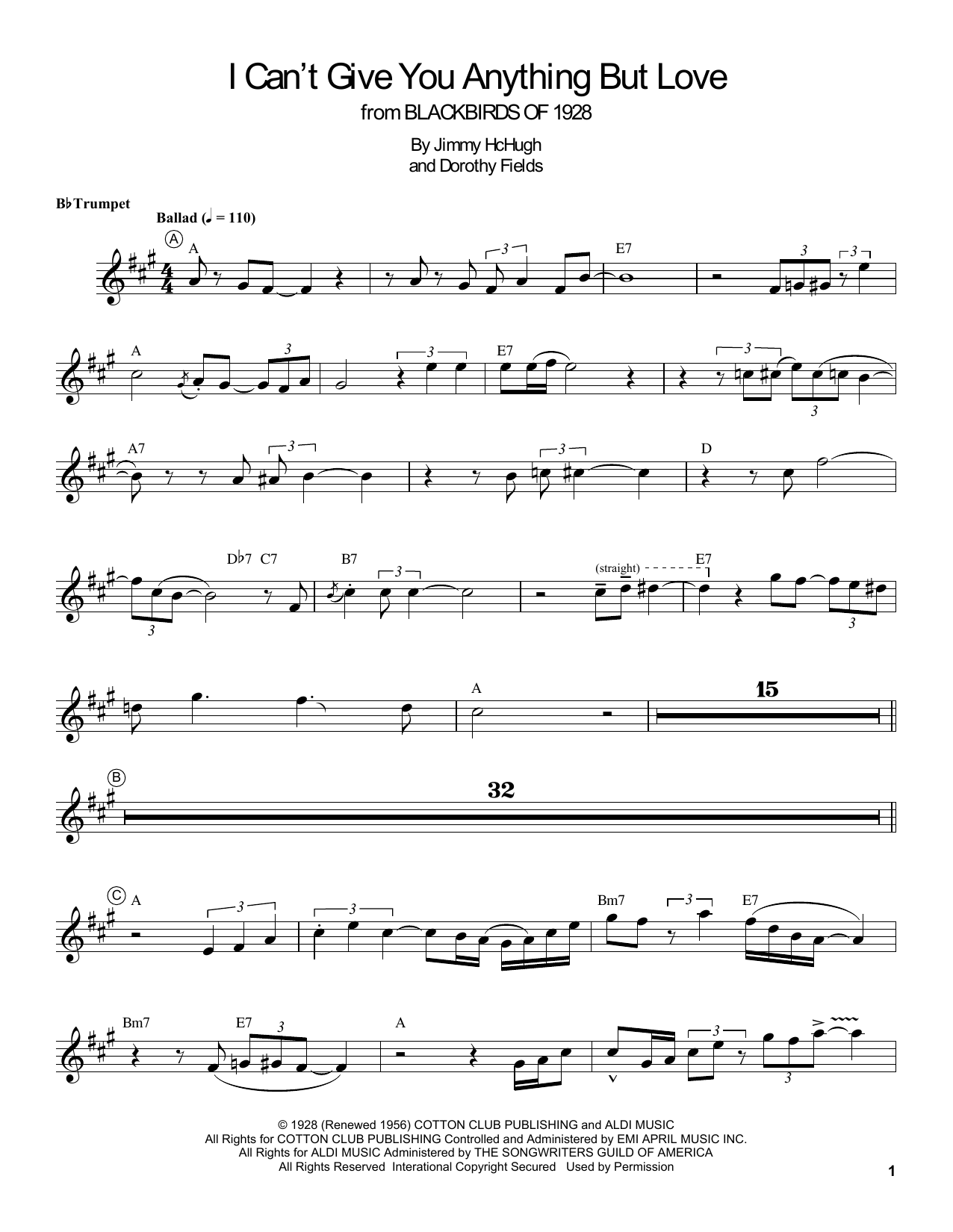 Produktgalerie: Seite 1 von 1 I Can't Give You Anything But Love, Louis Armstrong, Trompete