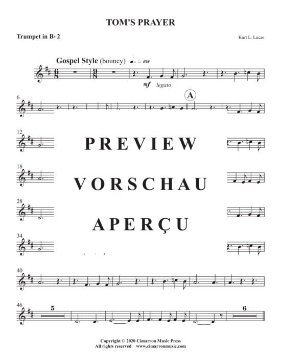 Produktgalerie: Seite 10 von 17 Tom´s Prayer , , (Blechbläser Quintett)