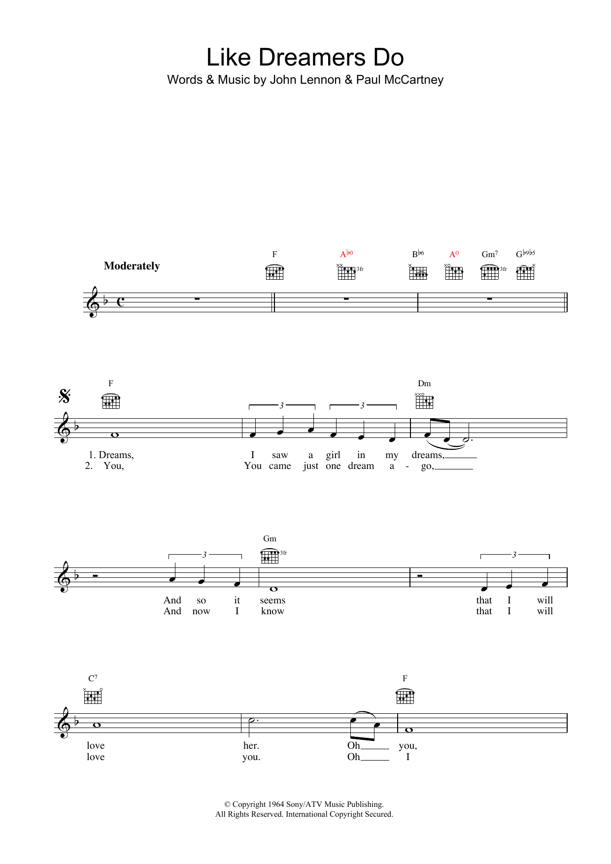 Produktgalerie: Seite 1 von 1 Like Dreamers Do, The Beatles, Melodieinstrument