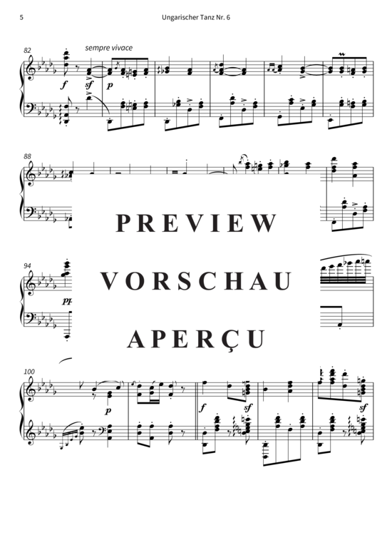 gallery: Ungarischer Tanz Nr. 6 - aus der Sammlung Ungarische Tänze, Buch 2 , , (Klavier Solo)