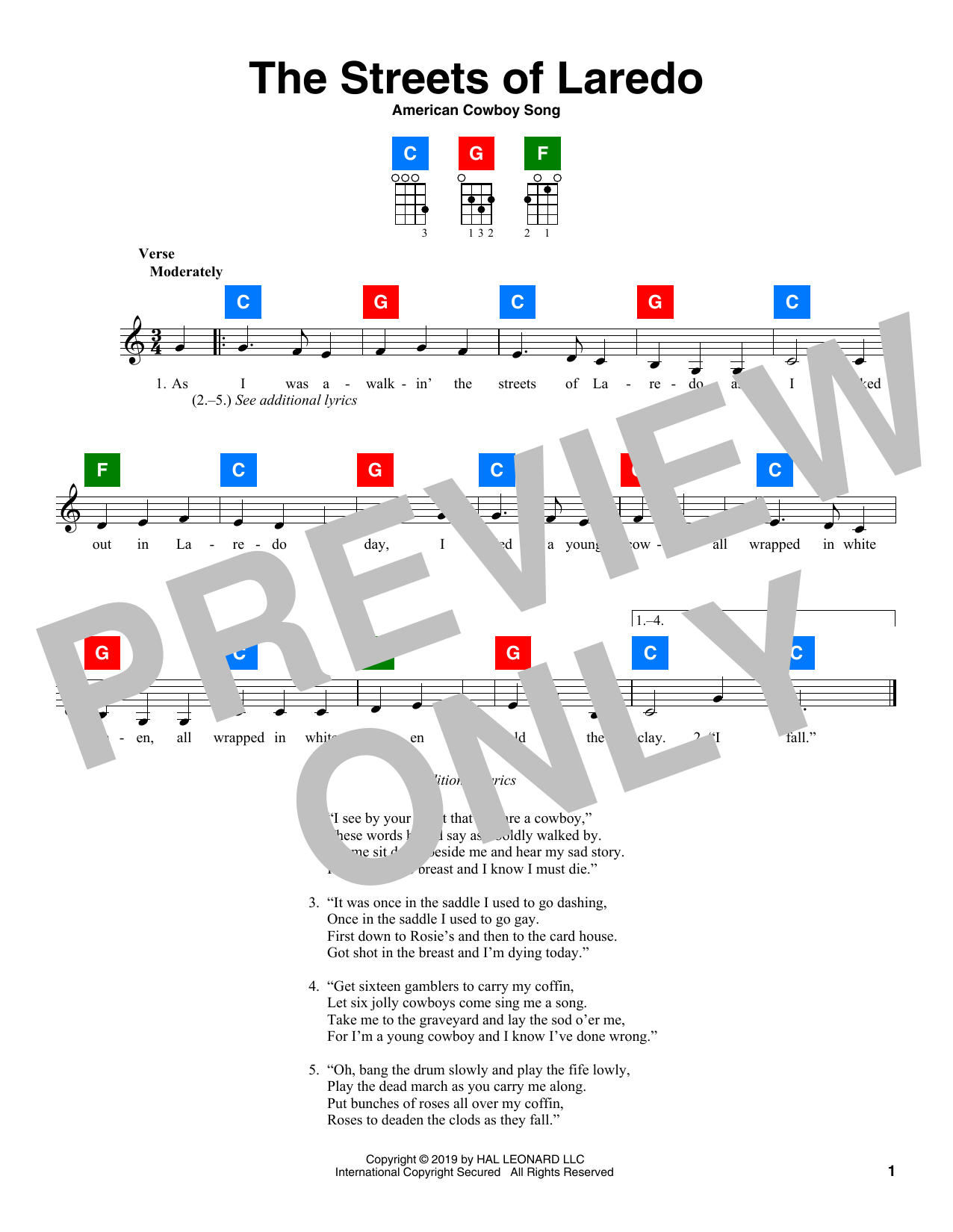 Product gallery: Page 1 of 1 The Streets Of Laredo, American Cowboy Song