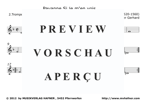 Produktgalerie: Seite 10 von 11 Pavane - Si je m´en vois, , (Blechbläser Quintett)
