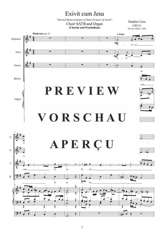 Produktgalerie: Seite 2 von 10 Exivit cum Jesu - St. Francis of Assisi, , Gemischter Chor und Orgel