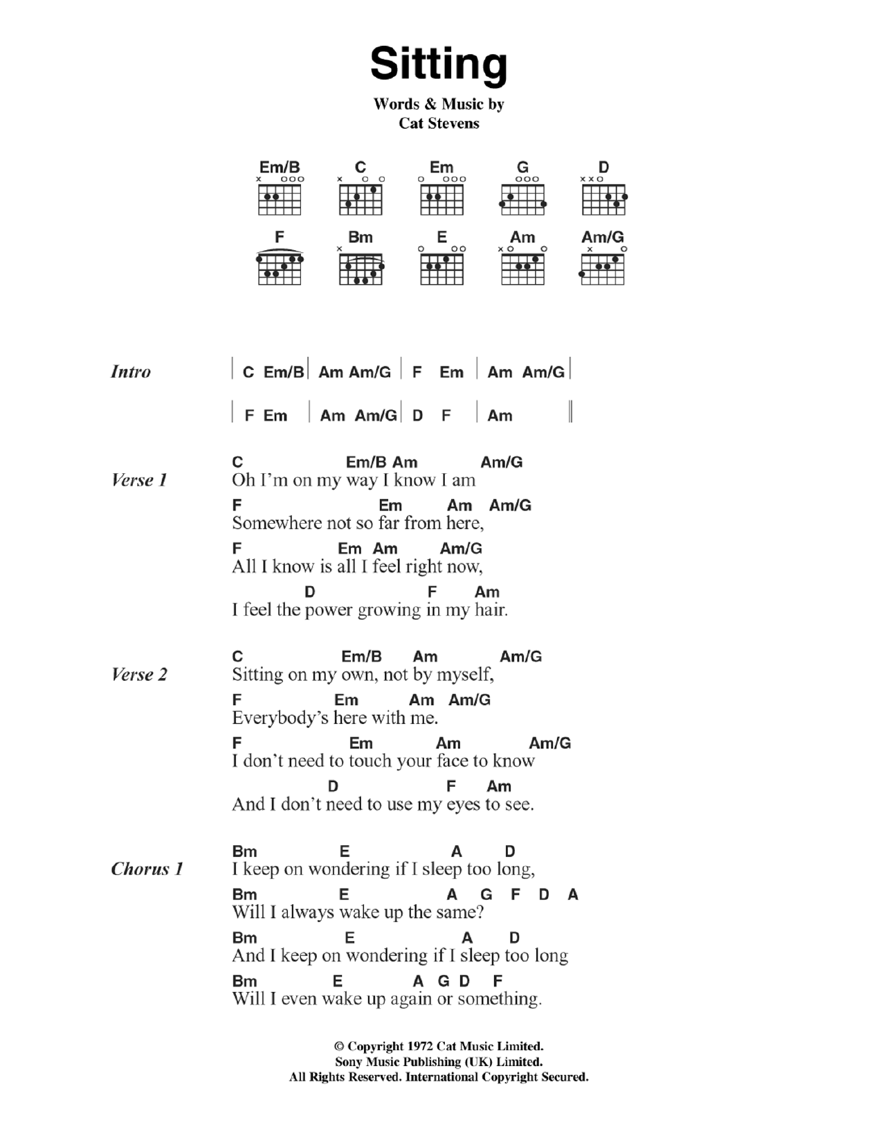 Produktgalerie: Seite 1 von 1 Sitting, Cat Stevens, Gitarre