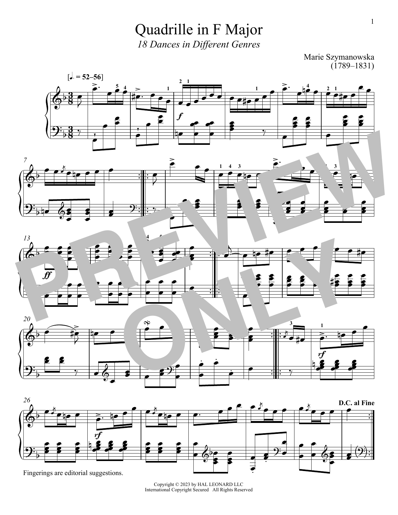 Produktbild zu: Quadrille in F Major