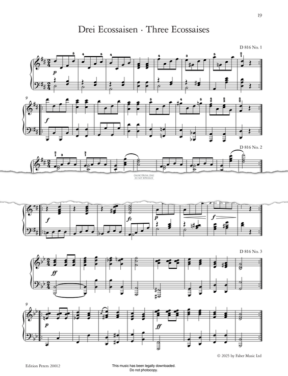 Produktgalerie: Seite 1 von 1 Three Ecossaises, D 816, Franz Schubert, Klavier