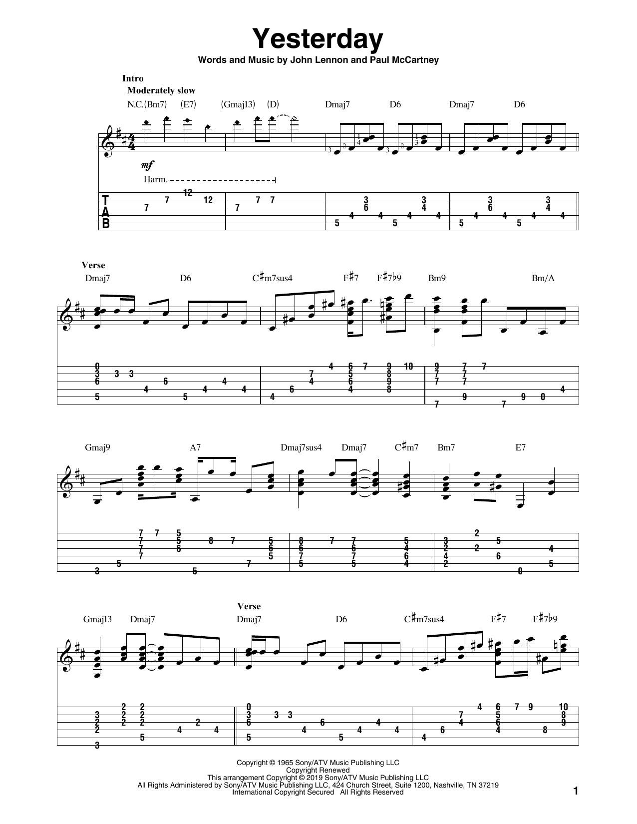Produktgalerie: Seite 1 von 1 Yesterday (arr. Bill LaFleur), The Beatles, Gitarre