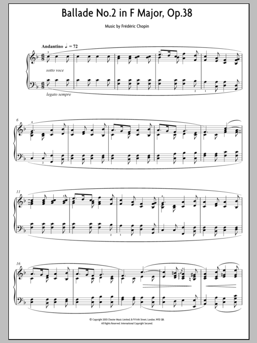Product gallery: Page 1 of 1 Ballade No. 2 In F Major, Op. 38, Frederic Chopin