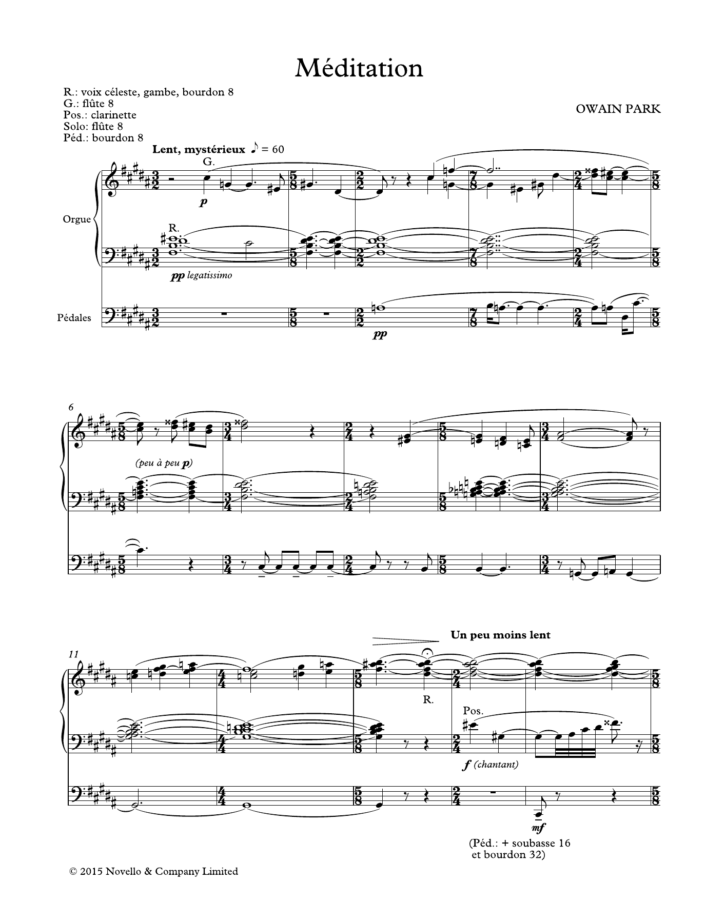 Produktbild zu:  Méditation - Owain Park