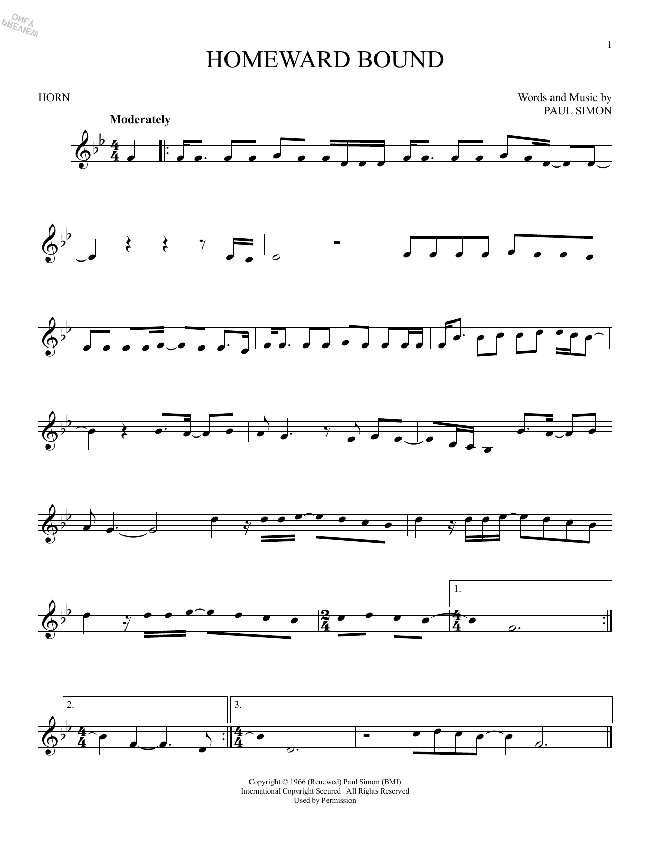 Produktgalerie: Seite 1 von 1 Homeward Bound, Simon & Garfunkel, Horn