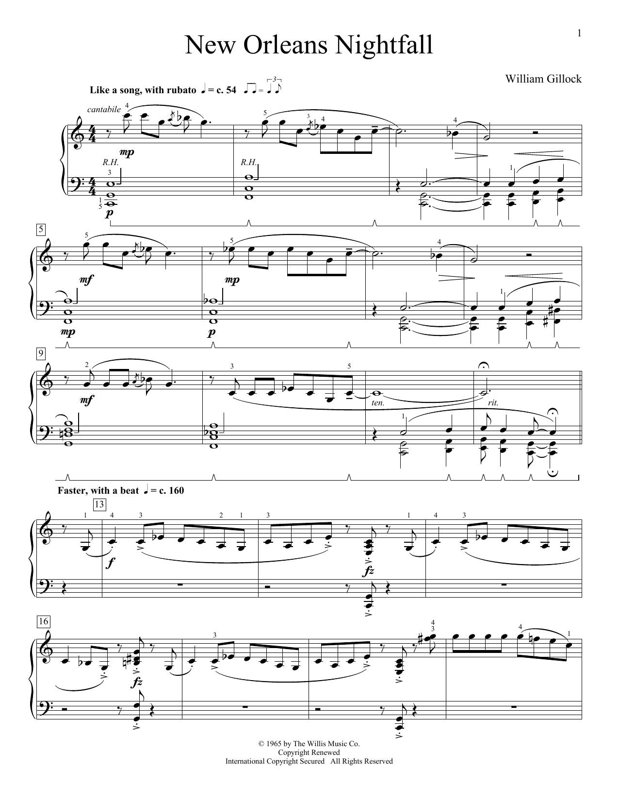 Produktgalerie: Seite 1 von 1 New Orleans Nightfall, William Gillock, Klavier