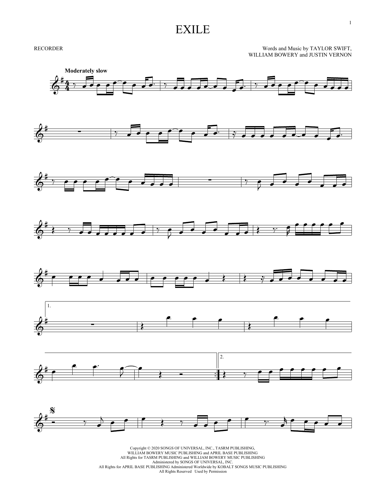 Product gallery: Page 1 of 1 exile (feat. Bon Iver), Taylor Swift