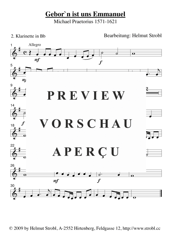 gallery: Geborn ist uns Emmanuel, , Klarinettenquartett