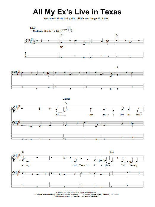Produktgalerie: Seite 1 von 1 All My Ex's Live In Texas, George Strait, E-Bass