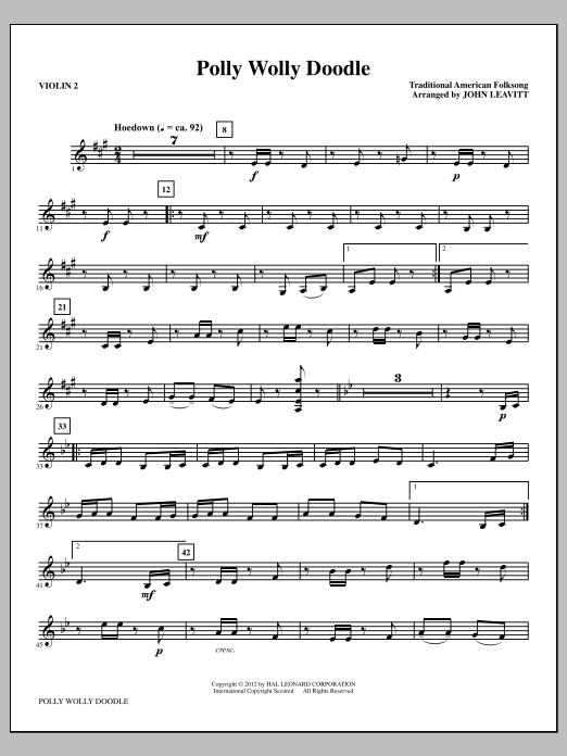 Produktbild zu: Polly Wolly Doodle - Violin 2