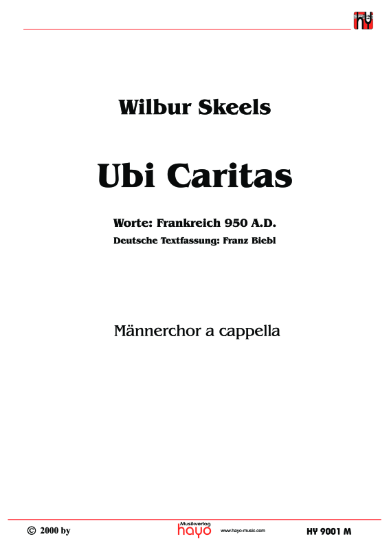 Product picture to: Ubi CaritasWilbur Skeels