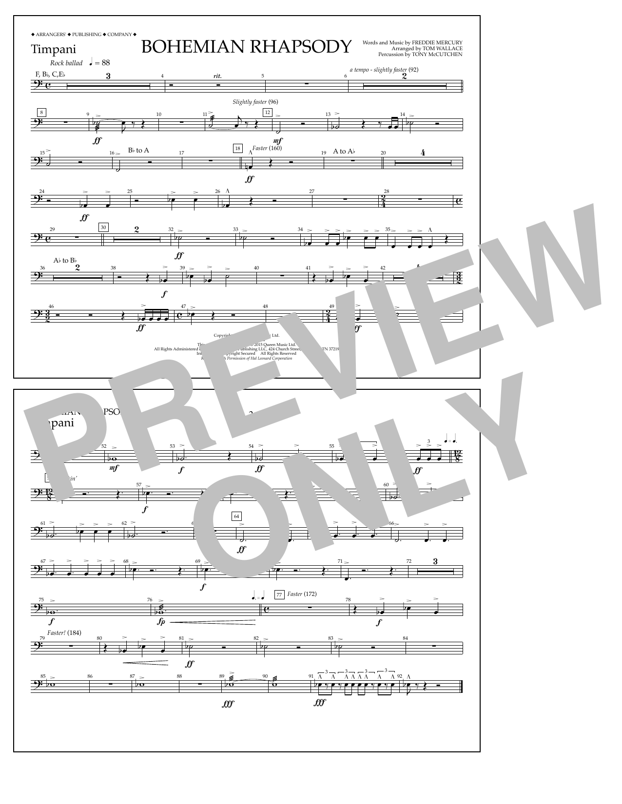 Produktbild zu: Bohemian Rhapsody - Timpani
