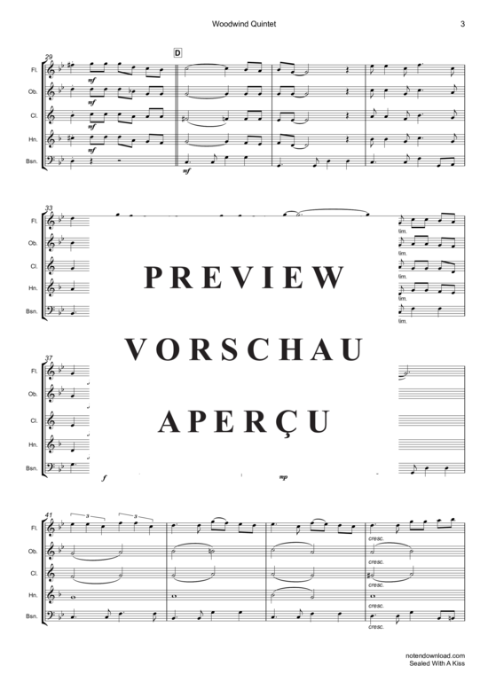 Product gallery: Page 4 of 17 Sealed With A Kiss , Donovan, Jason, (Woodwind Quintet)