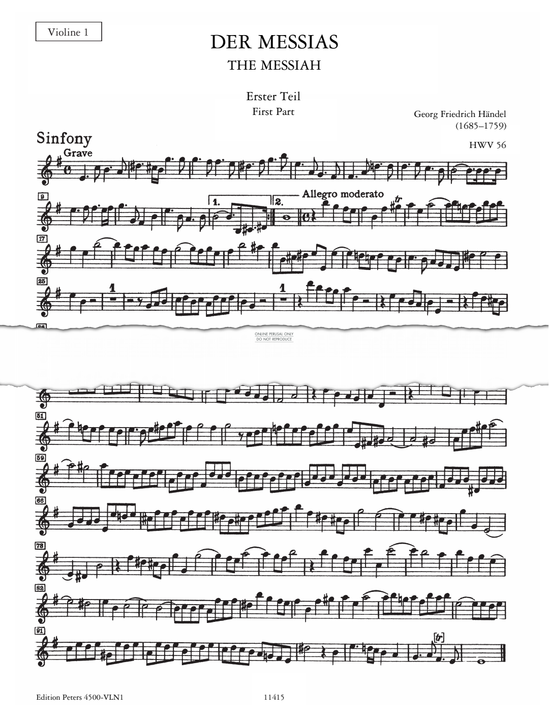 Product picture to: Messiah, HWV 56 (Violin I)