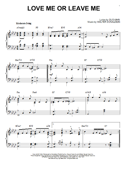 Produktbild zu: Love Me Or Leave Me [Jazz version] (arr. Brent Edstrom)