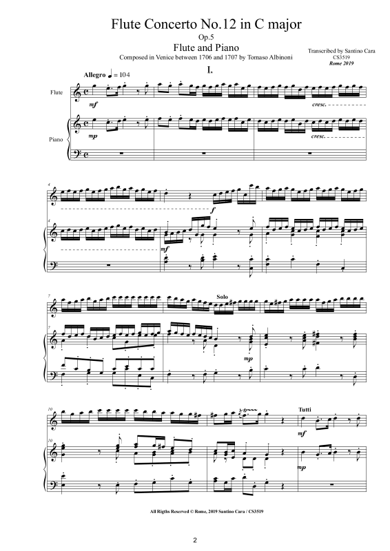 Product gallery: Page 1 of 11 Flute Concerto No.12 in C-Dur Op.5, , Flute and Piano/Harpsichord
