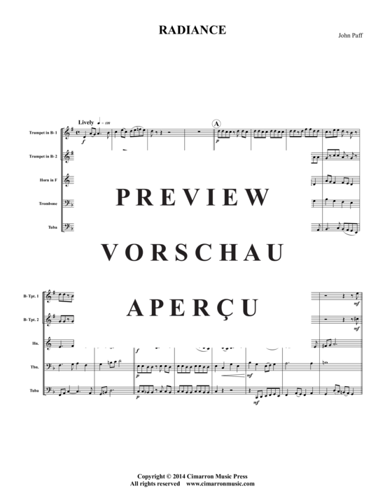 Produktgalerie: Seite 2 von 15 Radience , , (Blechbläser-Quintett)