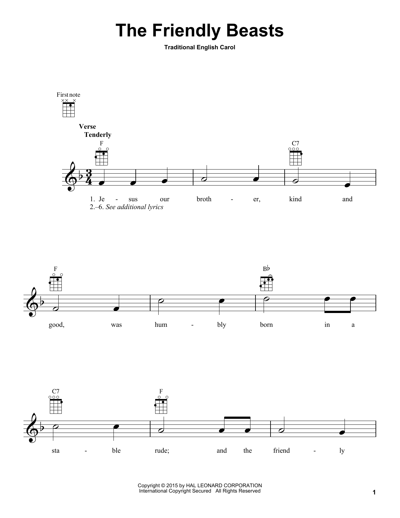 Product gallery: Page 1 of 1 The Friendly Beasts, Traditional English Carol