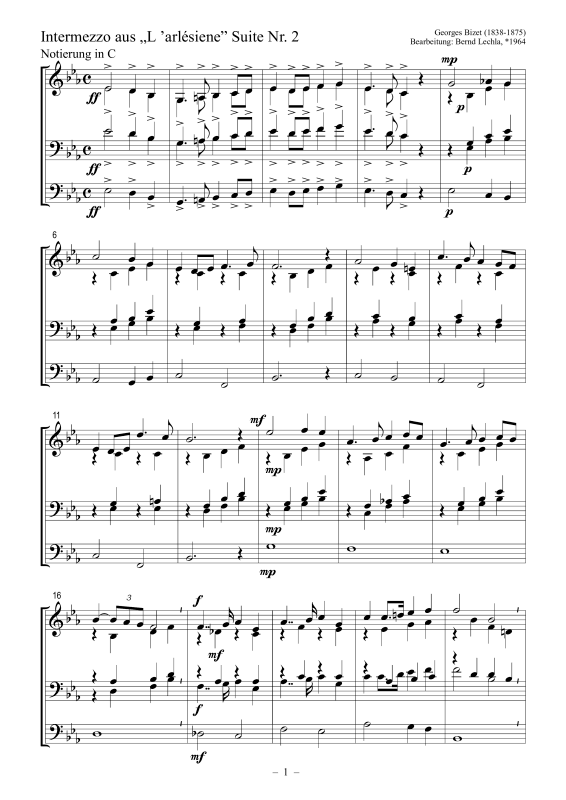 Produktbild zu: Intermezzo aus L'Arlésienne, Suite Nr. 2Georges Bizet
