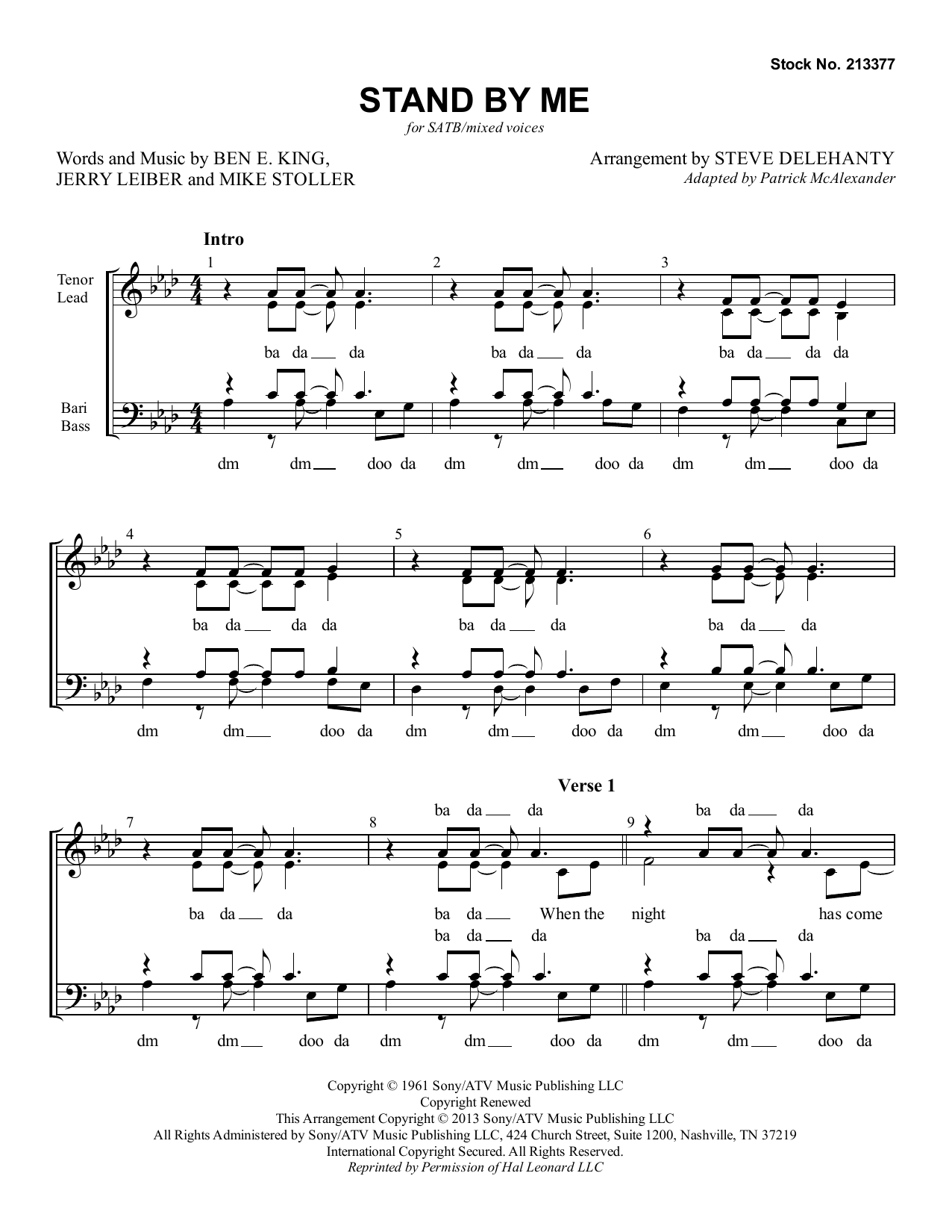 Product gallery: Page 1 of 1 Stand By Me (arr. Steve Delehanty), Ben E. King