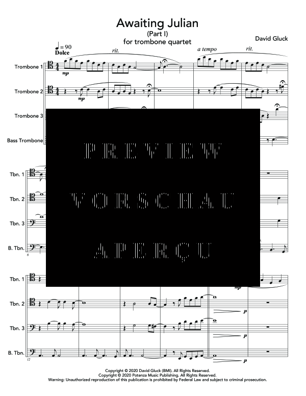 Product gallery: Page 5 of 11 Awaiting Julian (Part I), , (Trombone quartet)