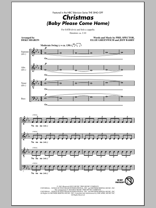 Produktbild zu: Christmas (Baby Please Come Home) (from NBC's The Sing-Off)