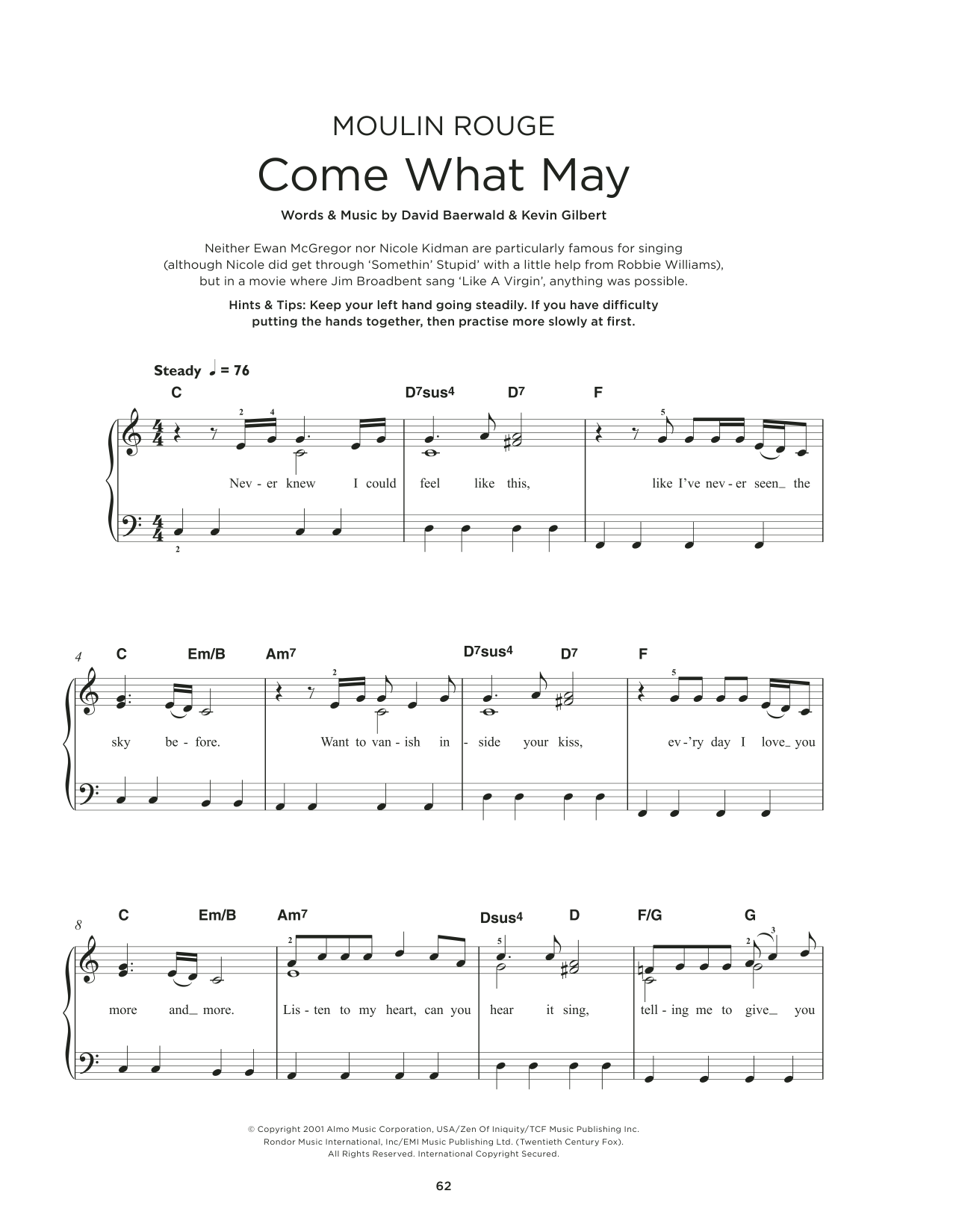 Produktbild zu: Come What May (from Moulin Rouge)