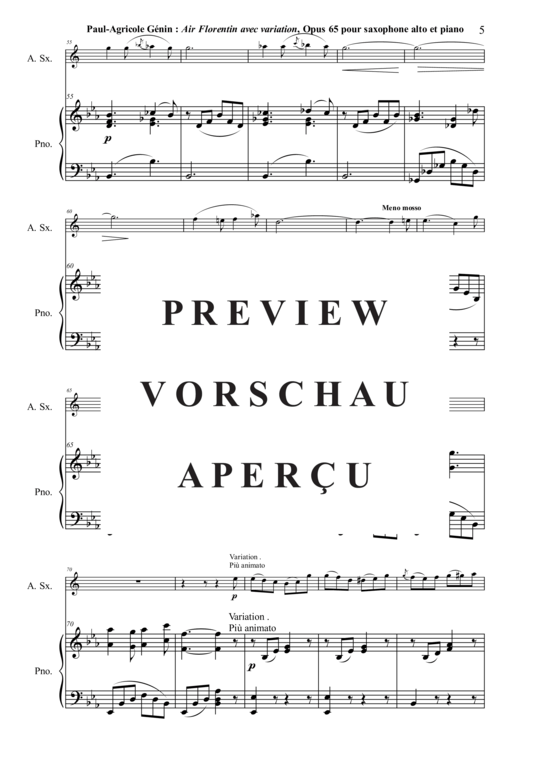 gallery: Air Florentin avec variation, opus 65 , , (Alt-Saxophon + Klavier)