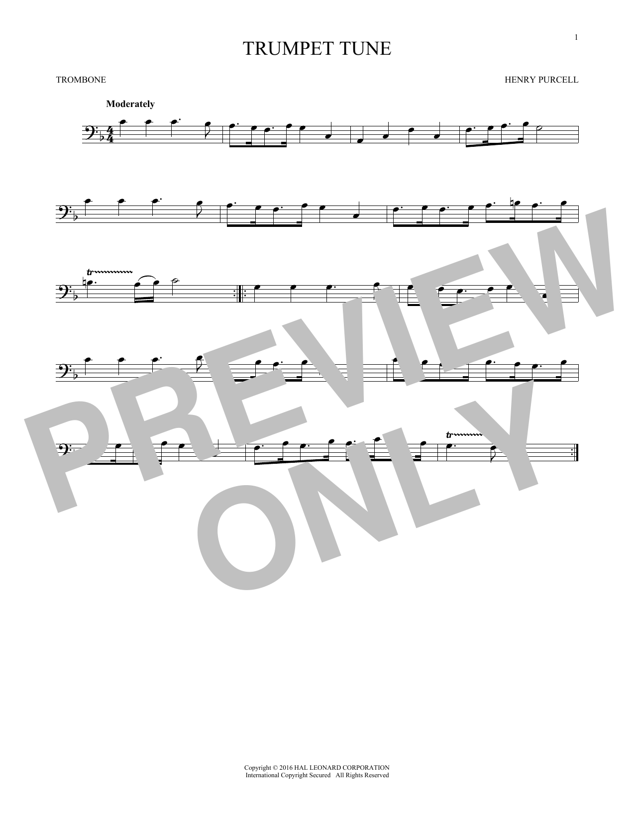 Product gallery: Page 1 of 1 Trumpet Tune, Henry Purcell